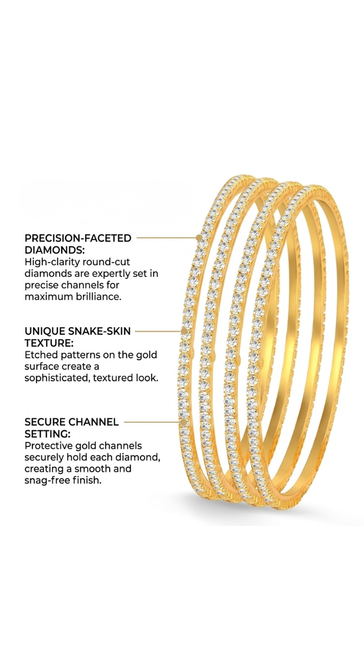 Gold Crystal Multi-Layer Bangle