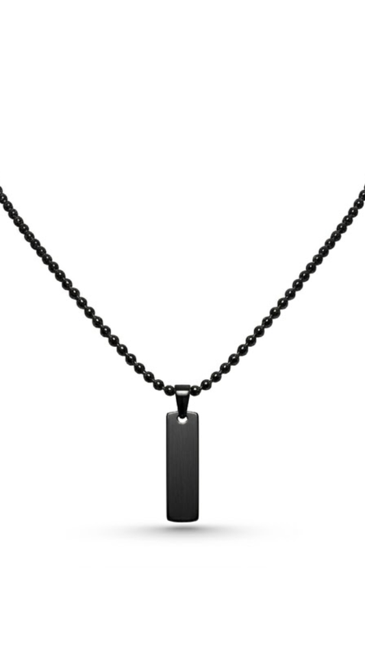 Black Bar Pendant Chain for Men